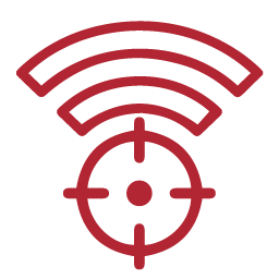 A symbol for wireless hacking.