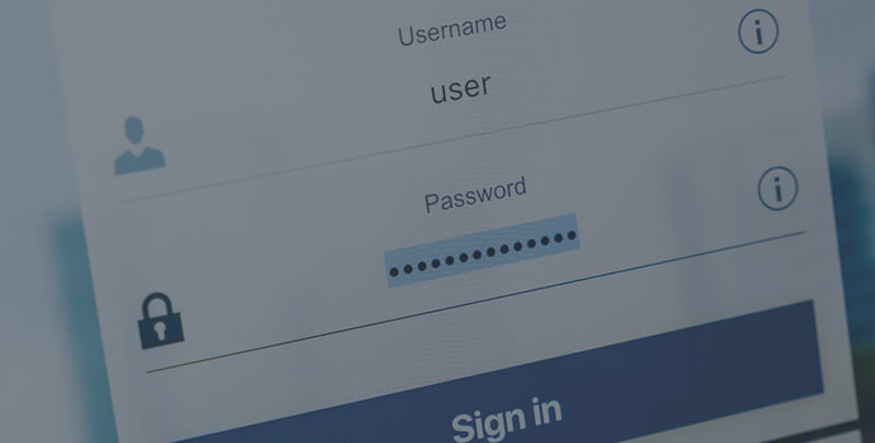 A screen showing username and password.