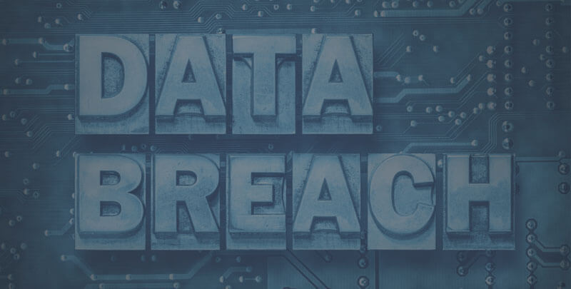 A sign that says "data breach"