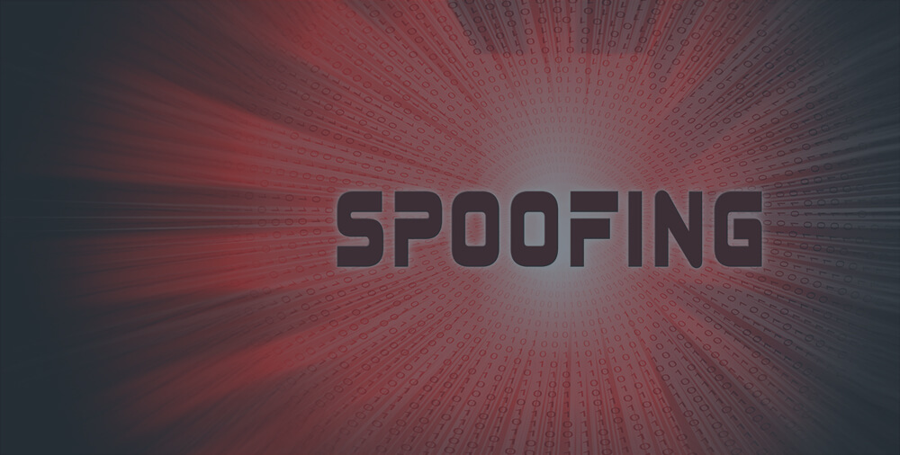 Black text that says "spoofing."