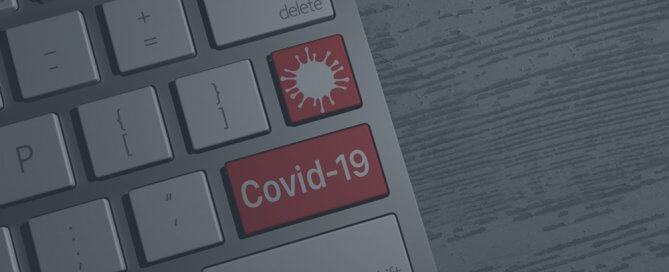 A keyword with a red covid-19 key