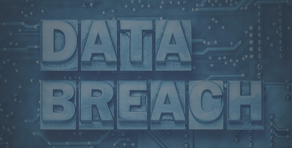 A sign that says "data breach."