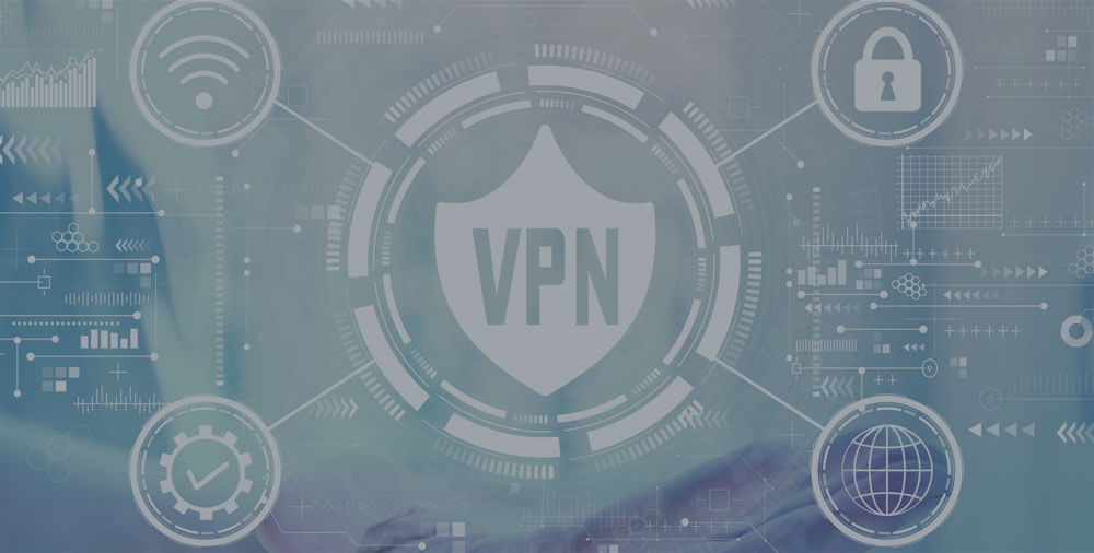 A VPN Shield pointing to Wi-Fi, lock, globe and check mark.