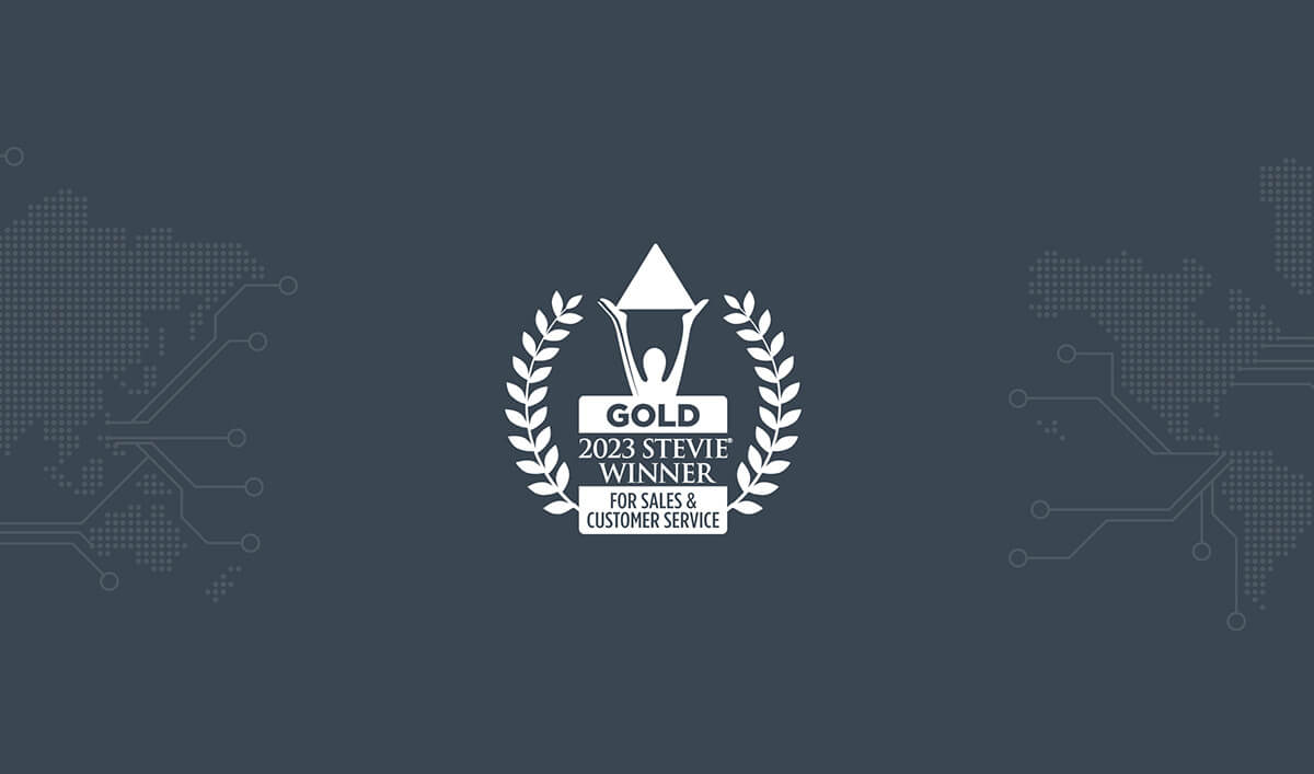 Gold Stevie Award for Customer Service Department of the Year Logo.