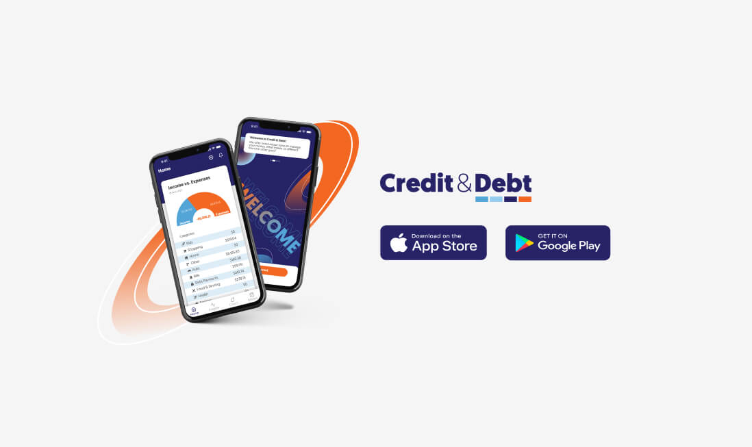 IDIQ's Credit and Debt Mobile App Image.